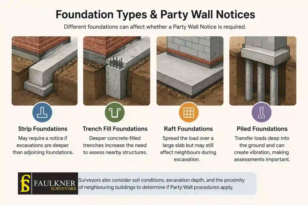How Do Construction Methods Affect Party Wall Requirements? A Homeowner’s Guide 1 How Do Different Foundation Types Influence Party Wall Notices Welling?